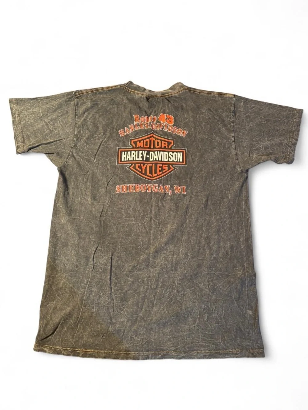 Harley-Davidson Gray Graphic Tee with Orange Logo